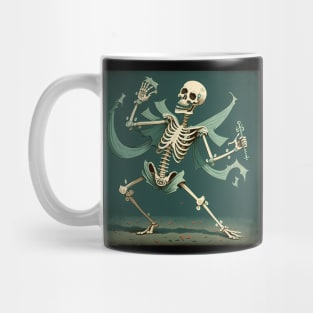 Happy skeleton dancing to his favorite song. Mug